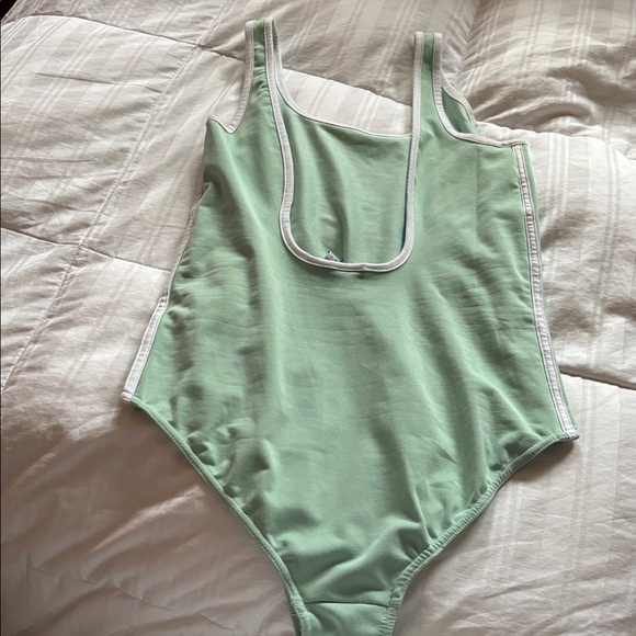 Adidas Blue Green three stripe bodysuit - Picture 4 of 7